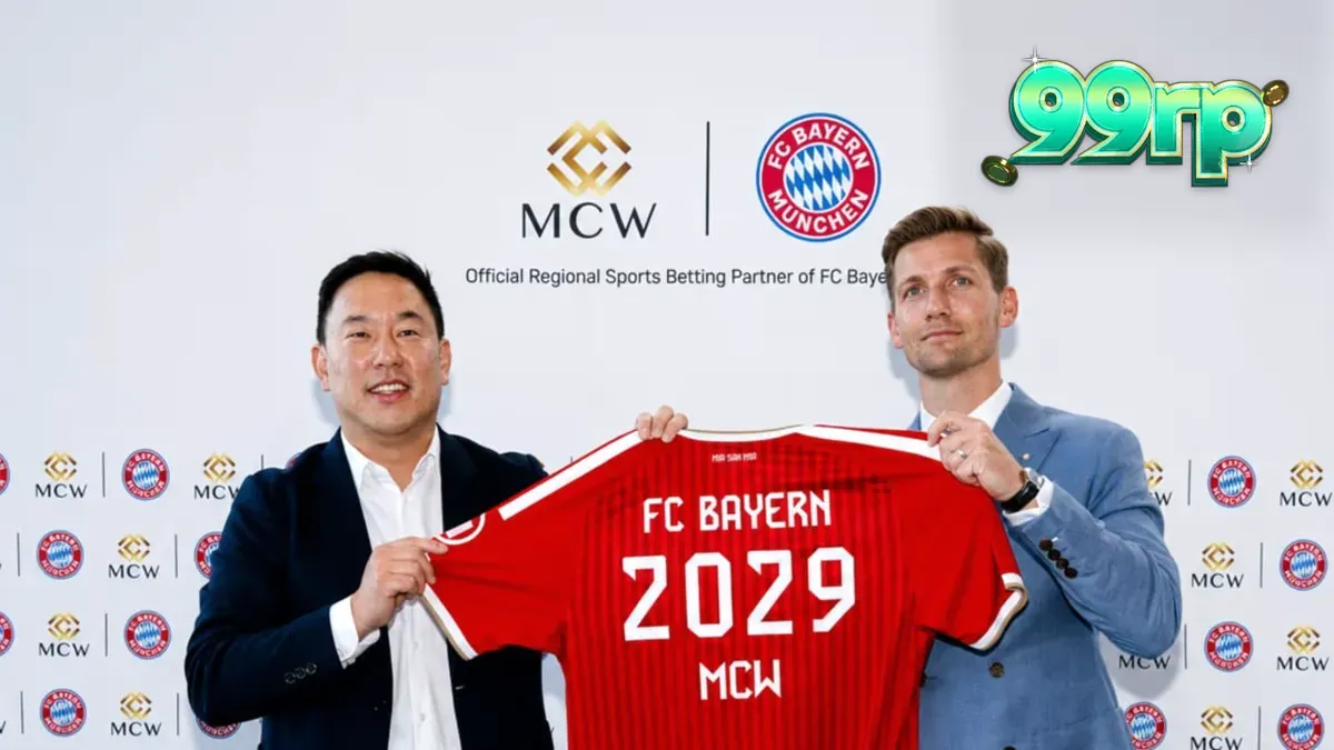 Stadion sepak bola megah dengan elemen grafis digital yang modern